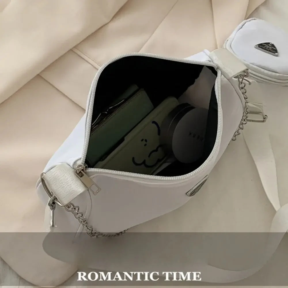 Fashionable and Popular Summer Korean Bag Women's Bag Versatile Two-piece Package Fashion Chain One Shoulder Cross Body Bag