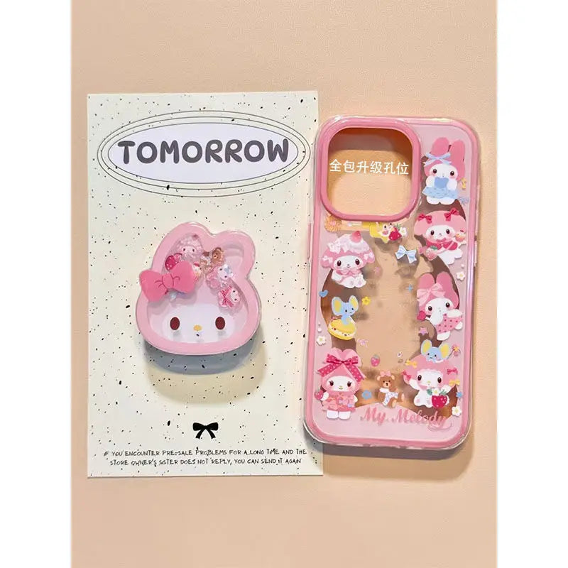 MINISO Kawaii Anime My Melody Cartoon Girl Soft Shell Anti-fall Mobile Phone Case Student Surroundings Iphone Mobile Phone Case