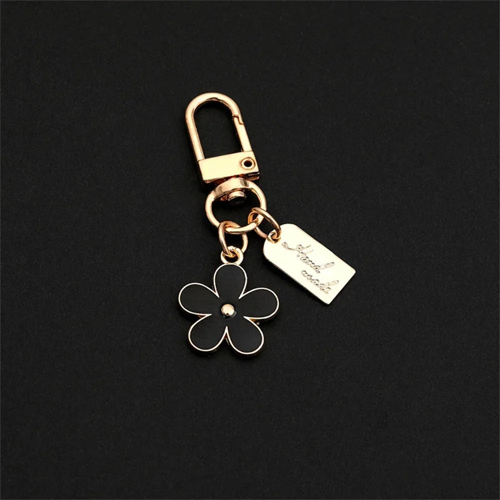 Cute Cherry Blossom Keychain Enamel Flower Pendant Key Chain Couple Car Key Holder Accessories For Women Girls Handbag Jewelry