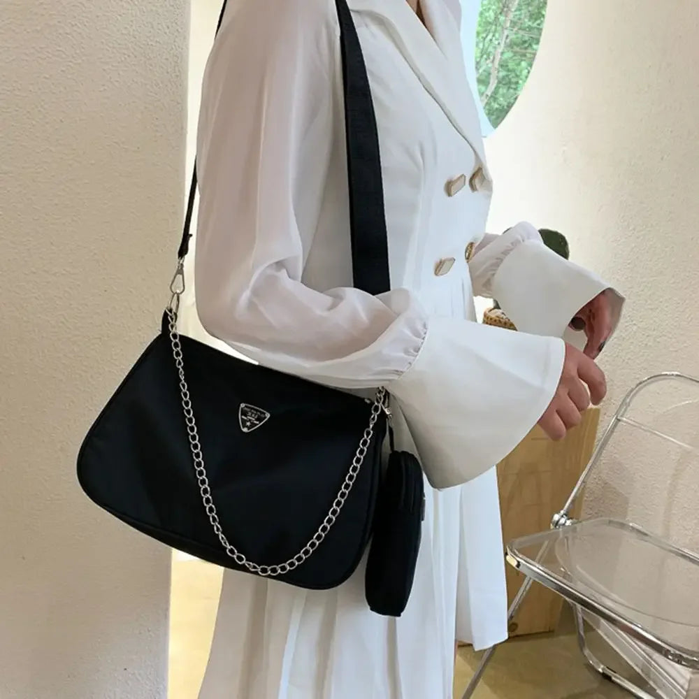 Fashionable and Popular Summer Korean Bag Women's Bag Versatile Two-piece Package Fashion Chain One Shoulder Cross Body Bag
