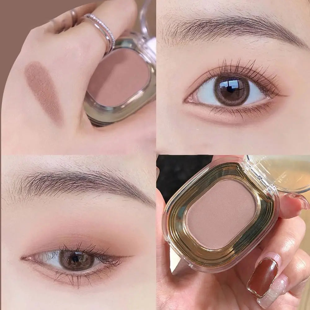 Smooth Monochrome Eyeshadow Waterproof Glitter Matte Eyeshadow Palette Long Lasting Low Saturation Eye Cosmetics Women