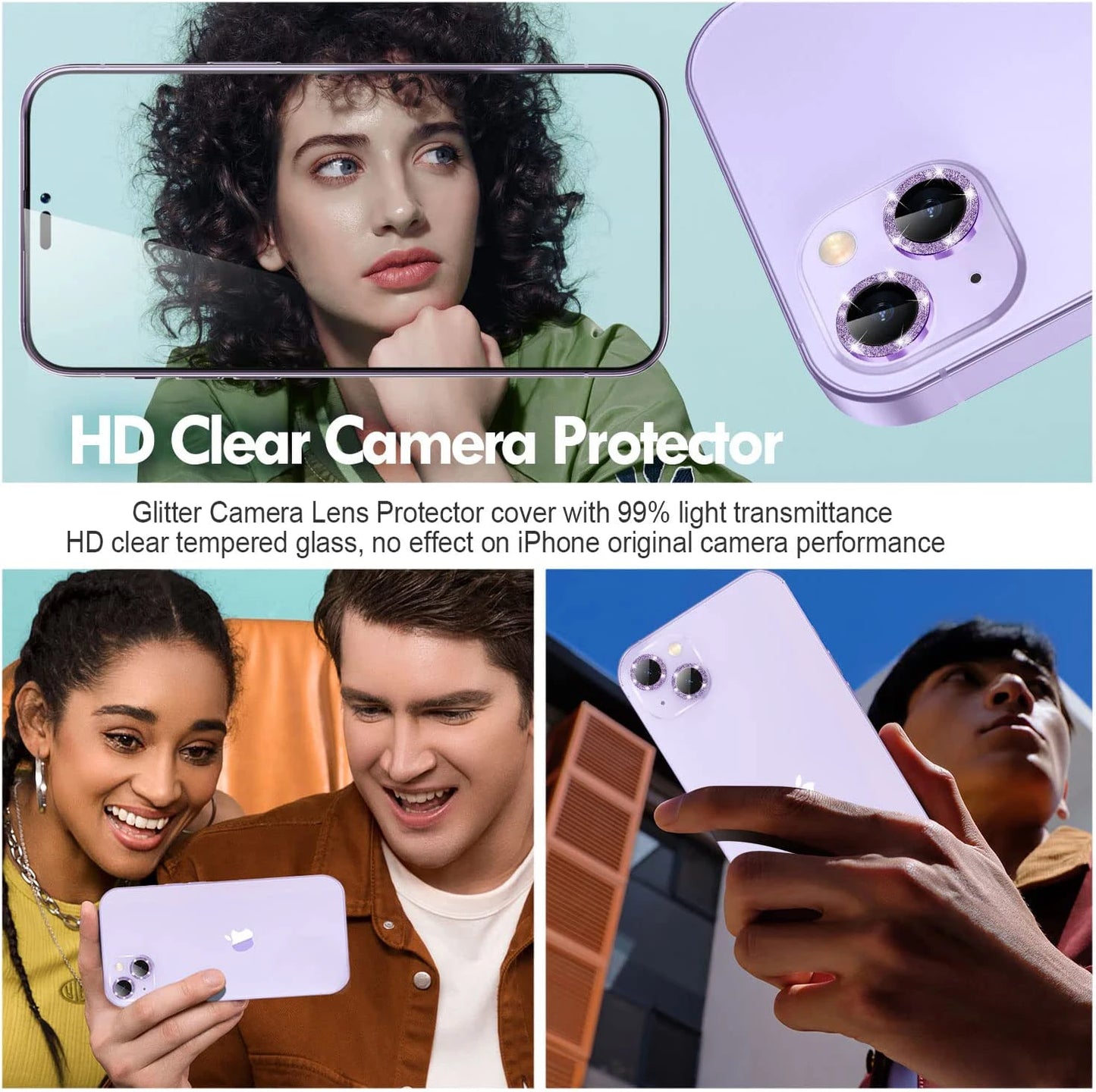 Diamond Glitter Camera Lens Protection For iPhone 16 Pro Max 16 Plus 15 Pro Max 14 Pro 16 Pro 15 Plus Glass Protector Accessory