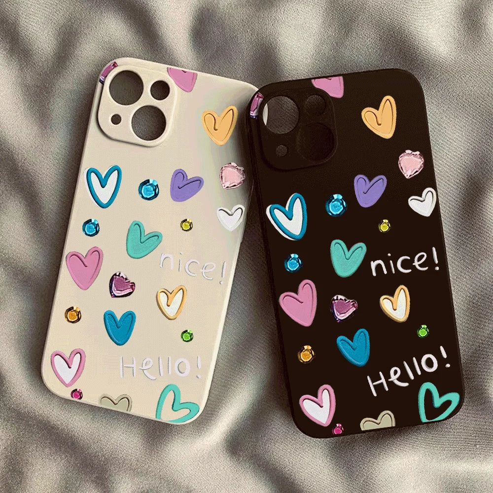 Phone Case for Xiaomi Redmi Note 14 13 12 11 10 9 8 7 14Pro Plus 4G 5G Anti-Scratch Slim Trendy Cover, Graffiti Love silicon