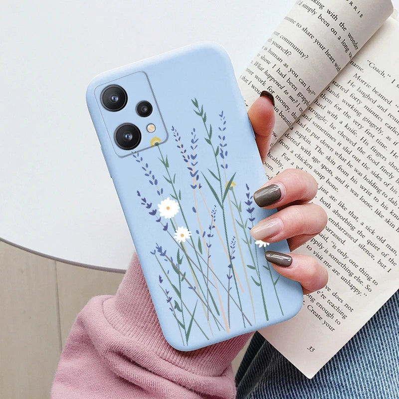 For Realme 9 4G Case 9 Pro Plus Cover Cute Heart Flower Back Cover Soft Silicone Protective Funda For OPPO Realme 9 Pro+ Shell