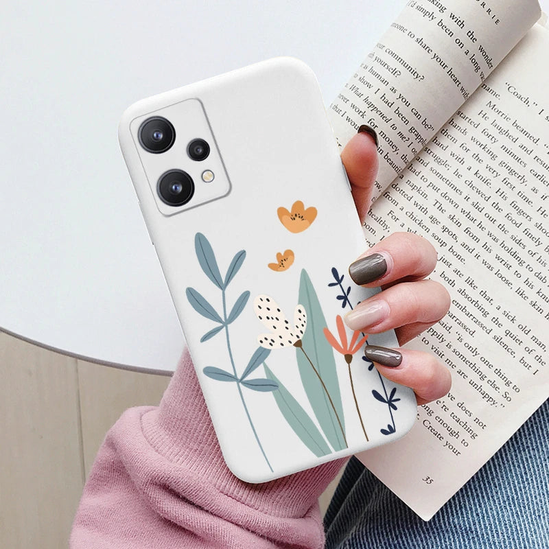 For Realme 9 4G Case 9 Pro Plus Cover Cute Heart Flower Back Cover Soft Silicone Protective Funda For OPPO Realme 9 Pro+ Shell