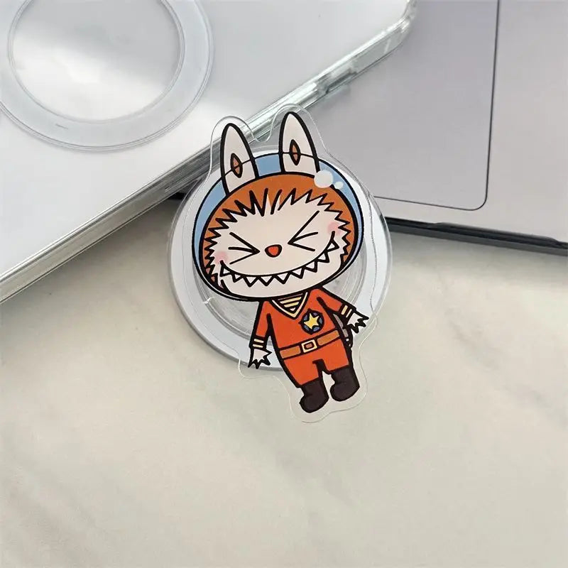 Korean La Cute BuBu Cartoon Magnetic Phone Grip Tok Griptok Phone Holder Girl for IPhone 16 15 13 Samsung Universal Stand Holder