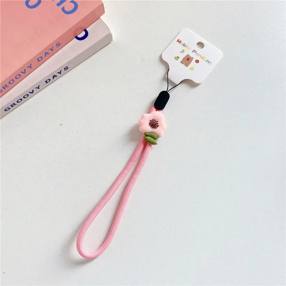 Strap Hanging Rope Phone Charms Keys Short Rope Mobile Phone Lanyard Wrist Hand Lanyard Phone Hanging Rope Flowers Phone Strap