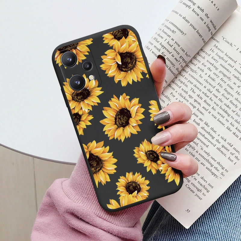 For Realme 9 4G Case 9 Pro Plus Cover Cute Heart Flower Back Cover Soft Silicone Protective Funda For OPPO Realme 9 Pro+ Shell