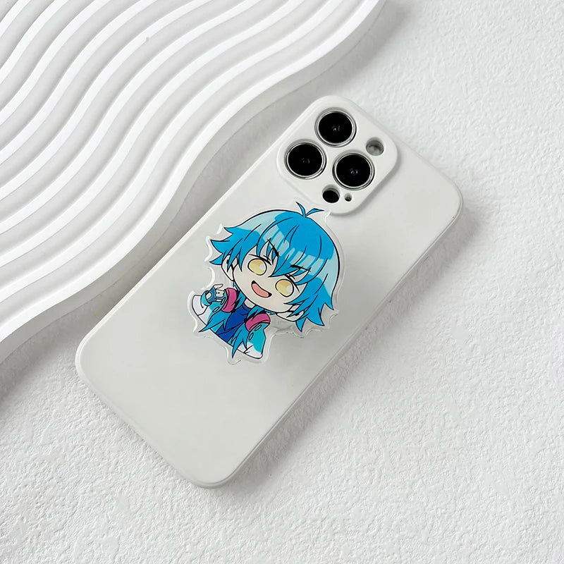 Cute Transparent Acrylic Cartoon Anime Mobile Phone Holder Quadratic enthusiast socket tok stand Grip