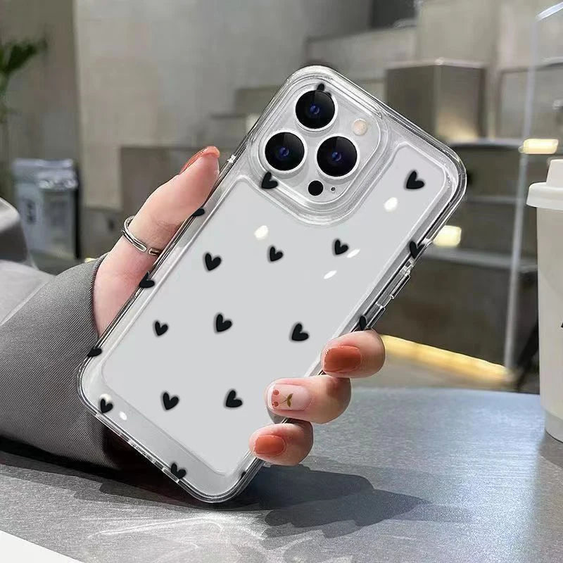 Phone Case For Xiaomi Redmi Note 14 13 12 Pro Plus 5G 12S 11S 11 Redmi 12 13 13C Heart Graphic Soft Silicone Clear Bumper Cover