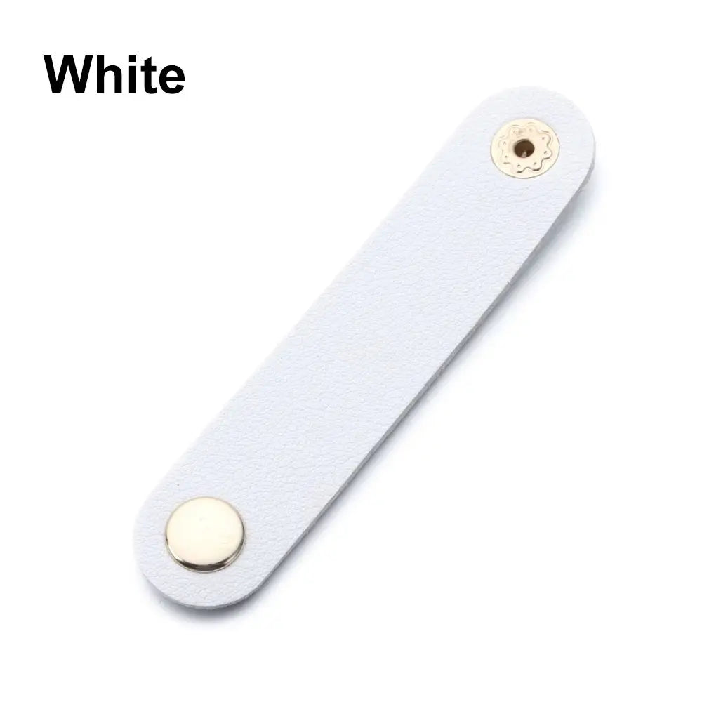 Cable Organizer Leather Wire Binding Data Cable Tie Management Bobbin Winder Marker Holder Tape Lead Straps Cord Holder