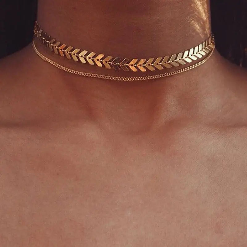 Korean Fashion Flat Snake Chain Herringbone Necklace for Women Jewelry Charm Party Choker Necklace Party Gift Collares Para Muje