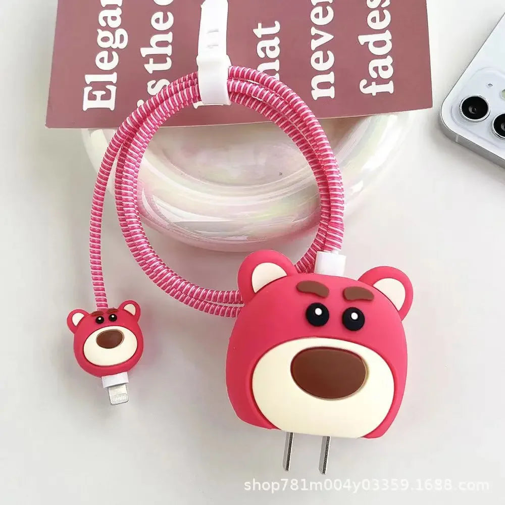 Sanrios Kuromi HelloKitty Melodys Cable Protector for Iphone Ipad 20W Charger Case Kawaii Anime Winnie Stellalou Protector Shell