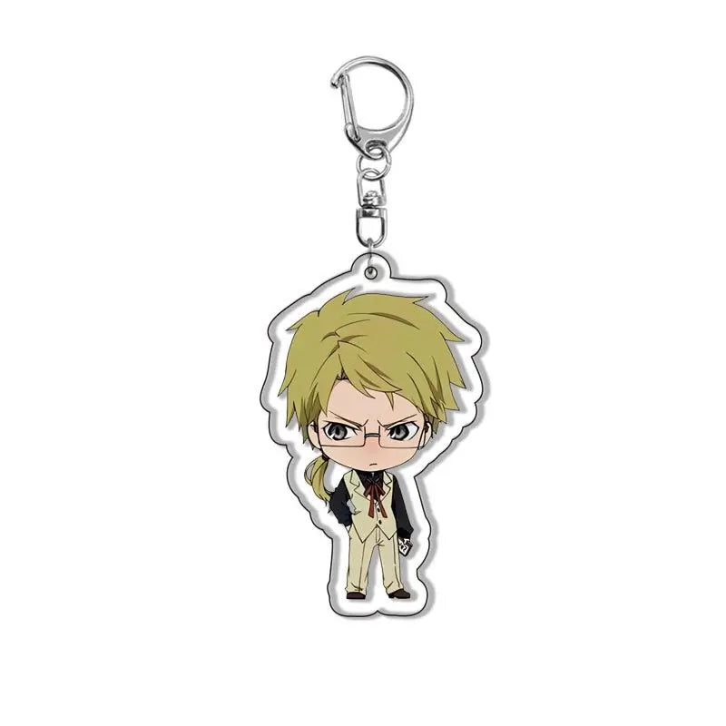 New Dogs Keychain Atsushi Nakajima Dazai Double Sided Transparent Acrylic Pendant Figure Key Holder Jewelry For Fans Accessories