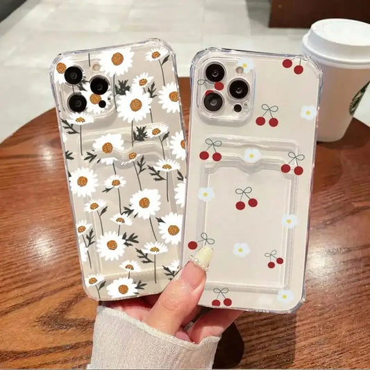 Case for Samsung Galay A55 A54 A14 A24 A34 A15 A25 A06 S24 S25 Ultra S22 Plus S23 S21 FE Cherry Fruit Card Holder Slot Bag Cover