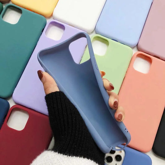 Candy Color Phone Case For iPhone 14 Plus 14 Pro Max 11 12 13 Pro X 7 8 Plus XR XS Max 12 mini Soft TPU shockproof Cover Funda