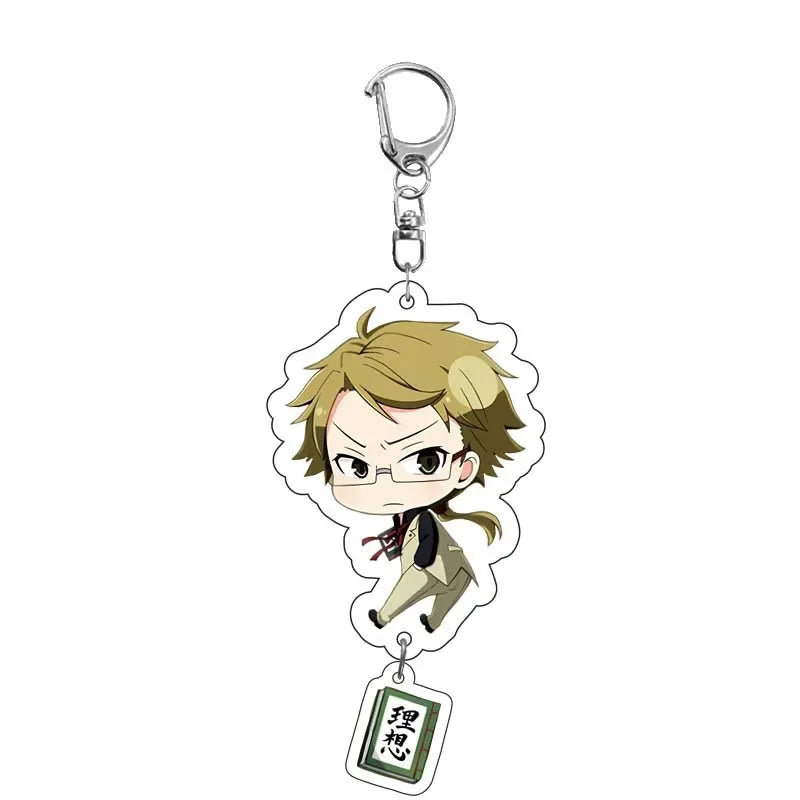 New Dogs Keychain Atsushi Nakajima Dazai Double Sided Transparent Acrylic Pendant Figure Key Holder Jewelry For Fans Accessories