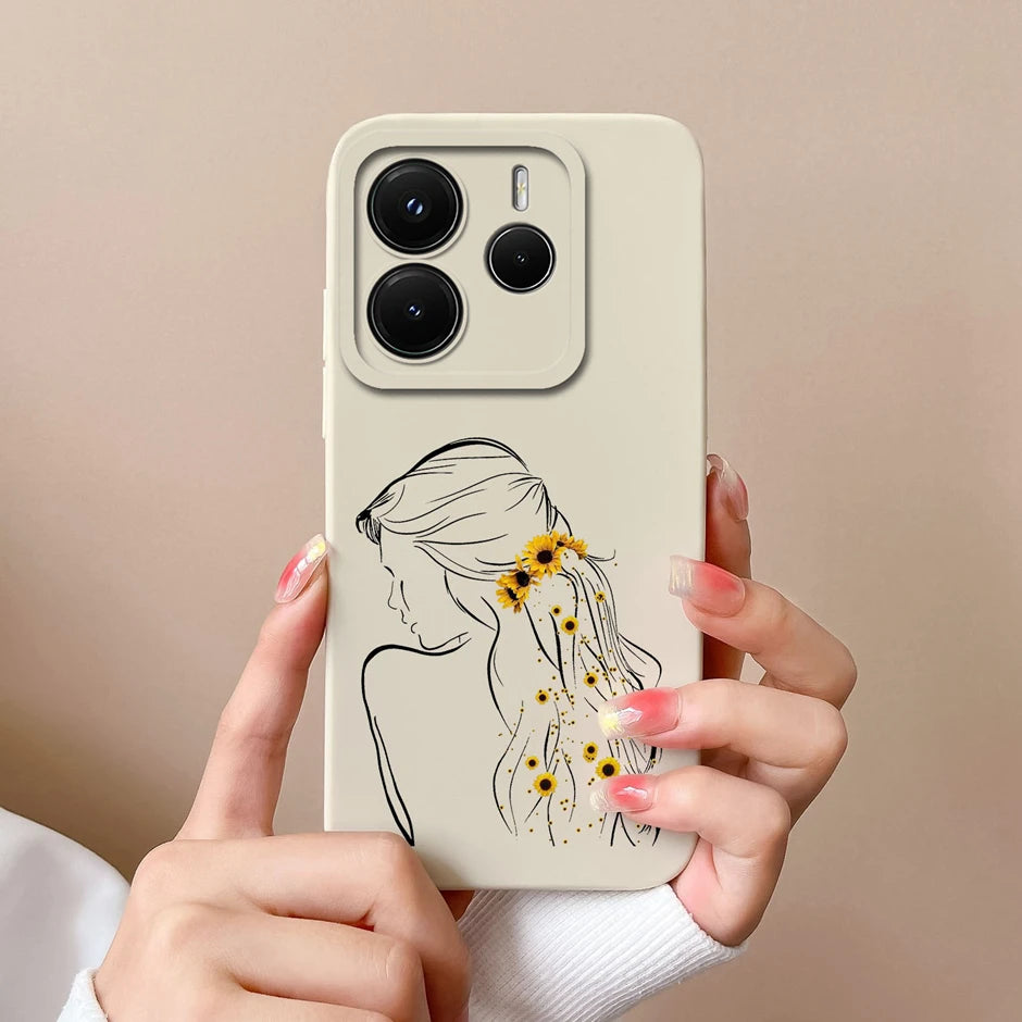 Case For Redmi Note 14 Pro Plus 4G 5G Pretty Sweet Girls Silicone Soft Protective Cover For RedmiNote14 14Pro Plus Fundas Bumper