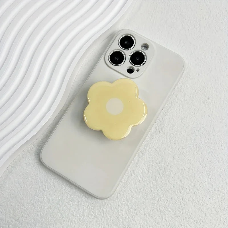 Clear Flower Folding Expandable Mobile Phone Grip Holder Socket Pocket Support for IPhone 16 Finger Ring Griptok Expanding Stand