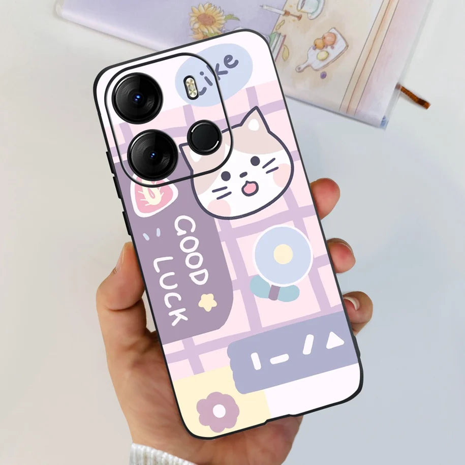 For Infinix Smart 7 HD Case Smart 7 Plus Soft Silicone Cover for Infinix Smart7 HD Capa Smart7hd Phone Cases Cute Dinosaur Funda