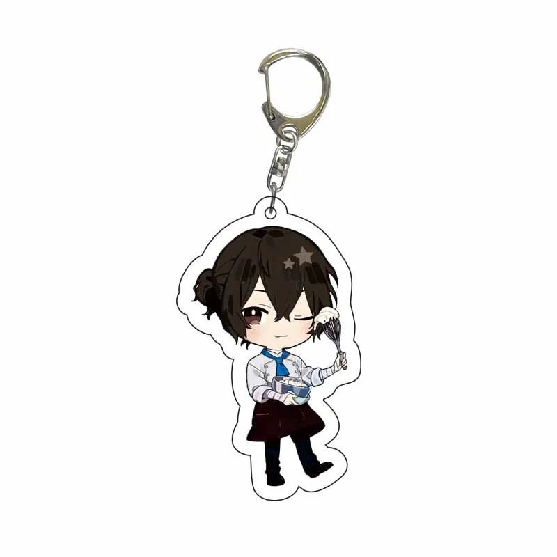 New Dogs Keychain Atsushi Nakajima Dazai Double Sided Transparent Acrylic Pendant Figure Key Holder Jewelry For Fans Accessories