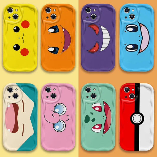New Personality Pokémons Cute 3D Wave Case For OPPO Realme 12 11 10 9 8 7 7i 6 5 Pro Plus C67 C55 C31 C35 C11 C12 C15 C20 C21Y
