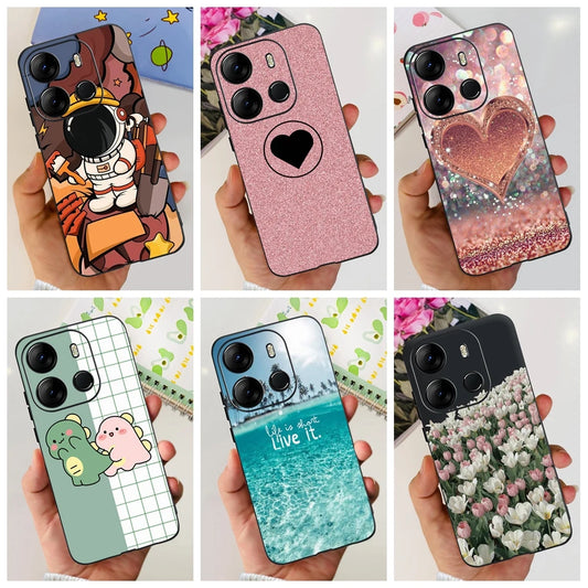 For Infinix Smart 7 HD Case Smart 7 Plus Soft Silicone Cover for Infinix Smart7 HD Capa Smart7hd Phone Cases Cute Dinosaur Funda
