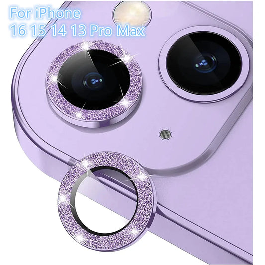 Diamond Glitter Camera Lens Protection For iPhone 16 Pro Max 16 Plus 15 Pro Max 14 Pro 16 Pro 15 Plus Glass Protector Accessory