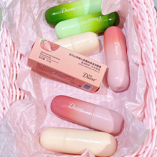 1/3pcs/set Fruits Lip Balm Sets,Temperature Color Change Moisturizing Nourishing Hydrating Lipstick Kits,Lips Skin Lip Gloss