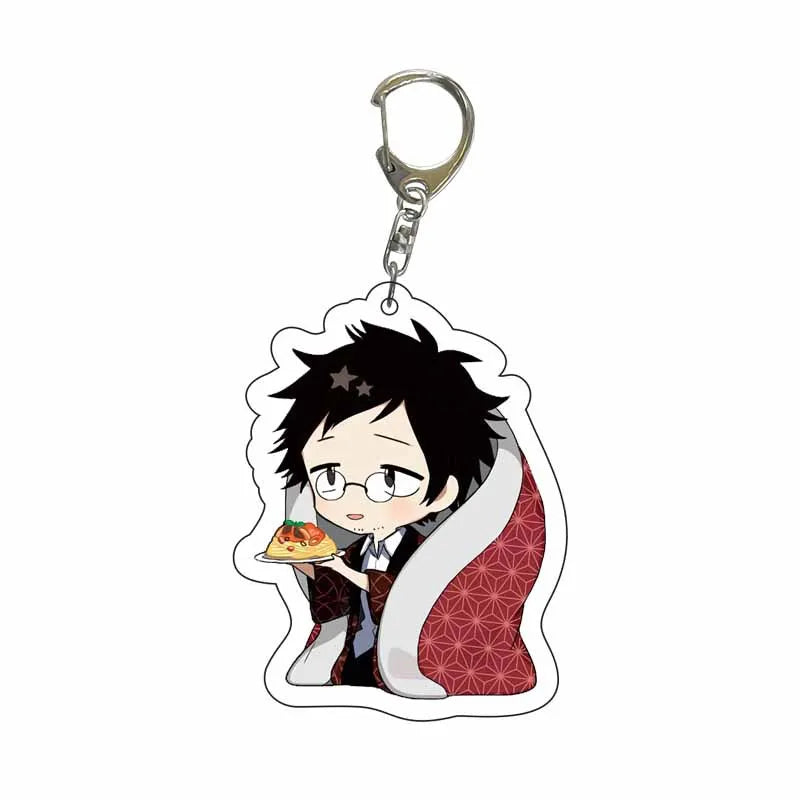 New Dogs Keychain Atsushi Nakajima Dazai Double Sided Transparent Acrylic Pendant Figure Key Holder Jewelry For Fans Accessories