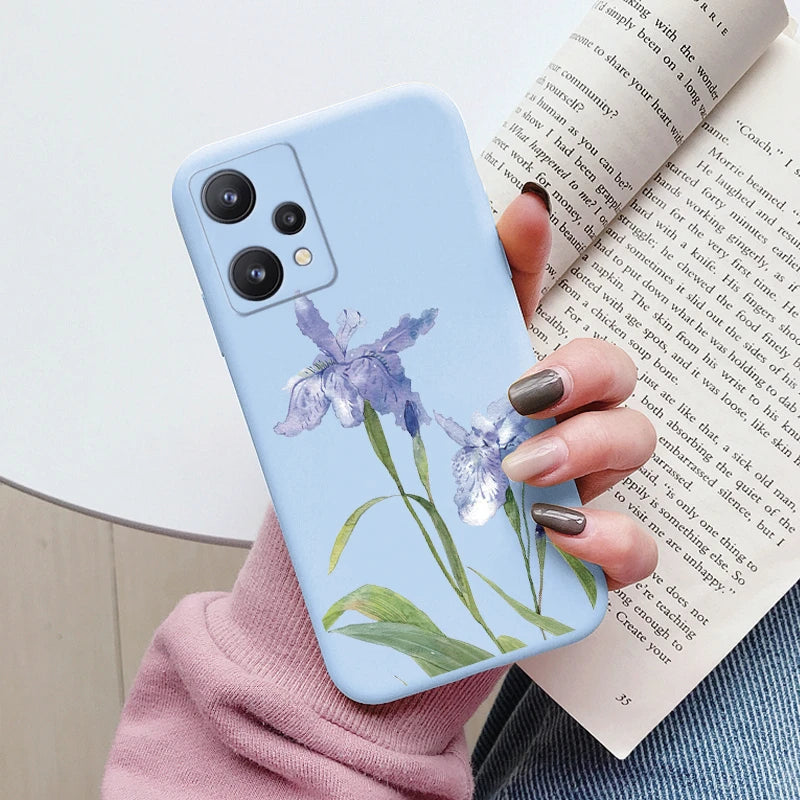 For Realme 9 4G Case 9 Pro Plus Cover Cute Heart Flower Back Cover Soft Silicone Protective Funda For OPPO Realme 9 Pro+ Shell