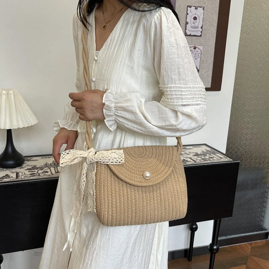 Luxury Straw Large Capacity Tote Bag Summer Beach Women Shoulder Bags Handmade Woven Bag Top-Handle Raffia Boho Woven Women Bags