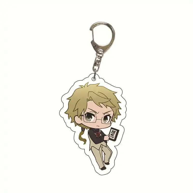 New Dogs Keychain Atsushi Nakajima Dazai Double Sided Transparent Acrylic Pendant Figure Key Holder Jewelry For Fans Accessories