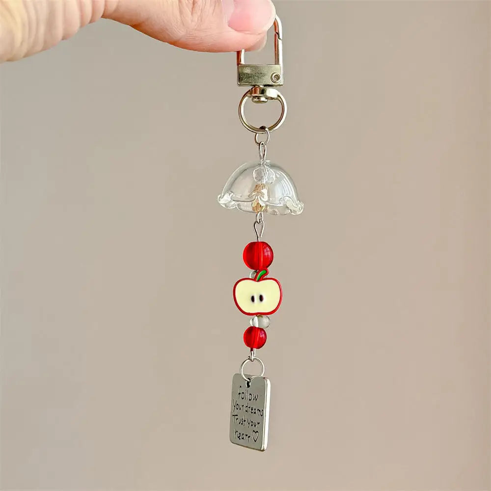 Phone Charm Strap Jellyfish Wind Chime Lily Flower Pendant Keychain Cute Key Phone Lanyard Women Girl Bag Ornament
