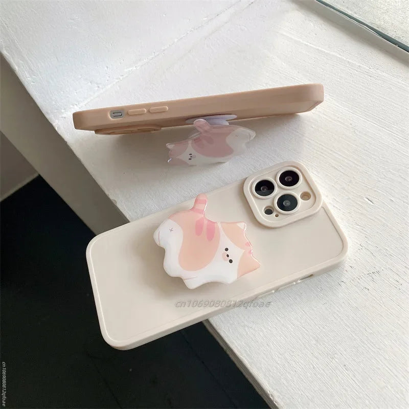 Korea Cute Cartoon Kitten Grip Acrylic Mobile Phone Holder Socket Stand Ring Cell Phone Support Bracket Smartphone Accessories