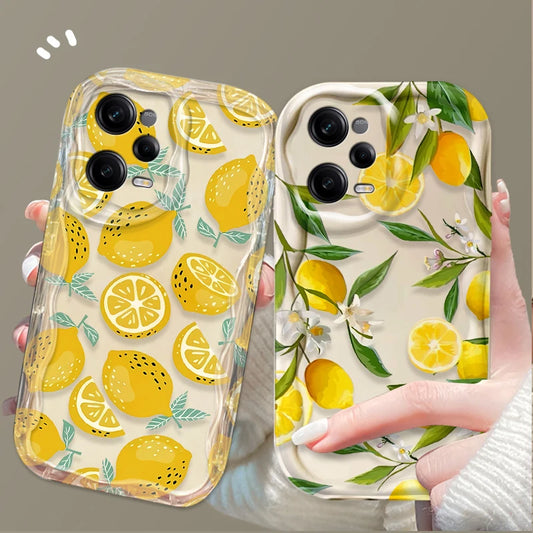 Fresh Lemon Fruit3D Clear Phone Case For Xiaomi Redmi Note 14 13 12 12C 11 Pro Plus 5G 12S 11S 10S Redmi 14C 13C 12 4G A3 A3X