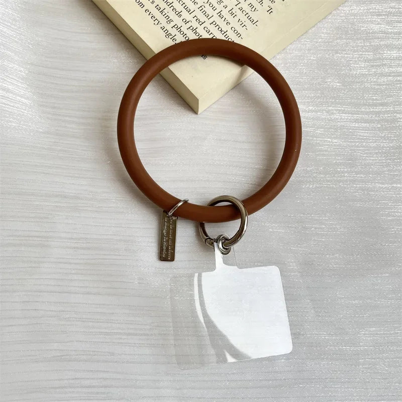 Silicone Wristbands Ring Circle Bracelet Charm Lanyards Strap for Mobile Phone Keychain Anti-Lost Cell Phone Lanyard
