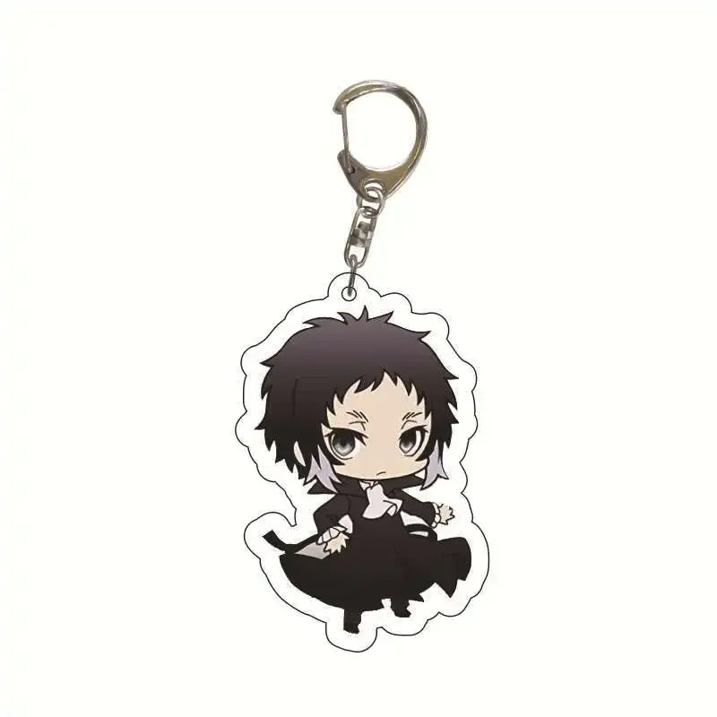 New Dogs Keychain Atsushi Nakajima Dazai Double Sided Transparent Acrylic Pendant Figure Key Holder Jewelry For Fans Accessories