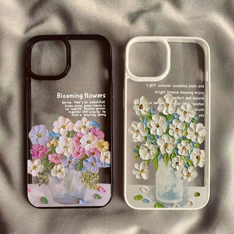 Oil Painted Flowers Phone Case For Xiaomi Redmi Note 14 Pro 12 11 13 Pro Plus 5G Redmi 14C 13C 12C 4G Poco X6 X5 Pro Cover