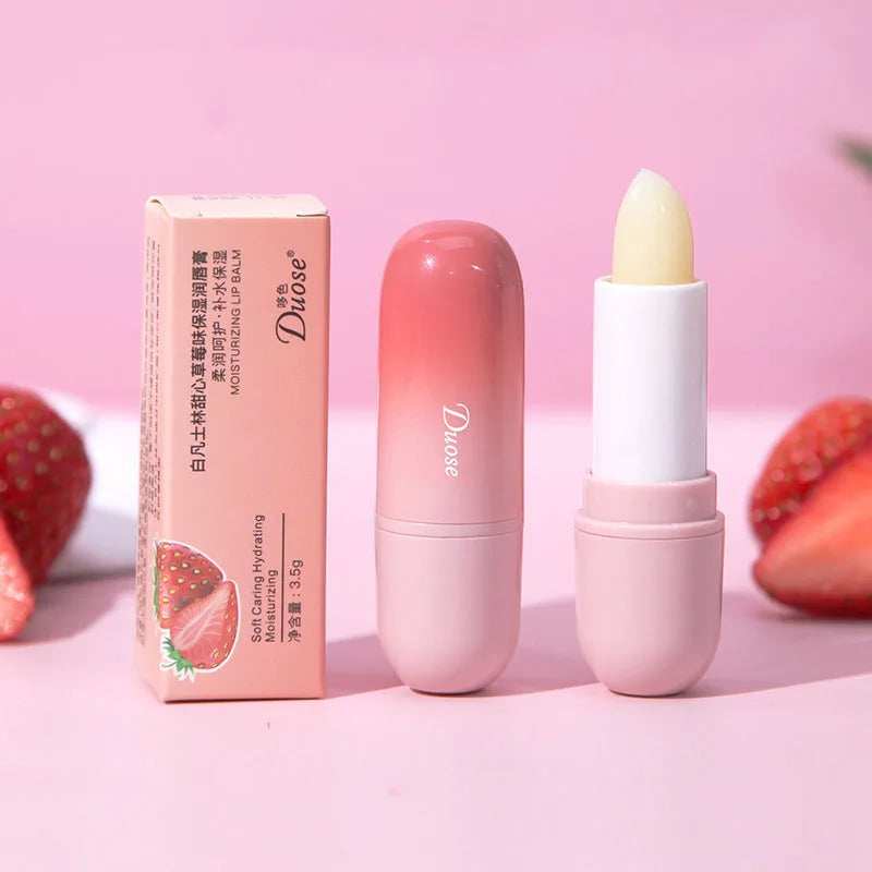 1/3pcs/set Fruits Lip Balm Sets,Temperature Color Change Moisturizing Nourishing Hydrating Lipstick Kits,Lips Skin Lip Gloss