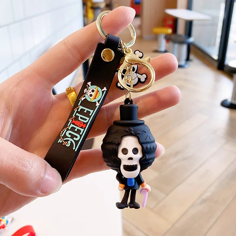 Anime One Piece Figures Keychain Monkey D. Luffy Nami Zoro Key Chain Car Bag Pendant Pvc Model Doll Decor for Friends Kids Gift