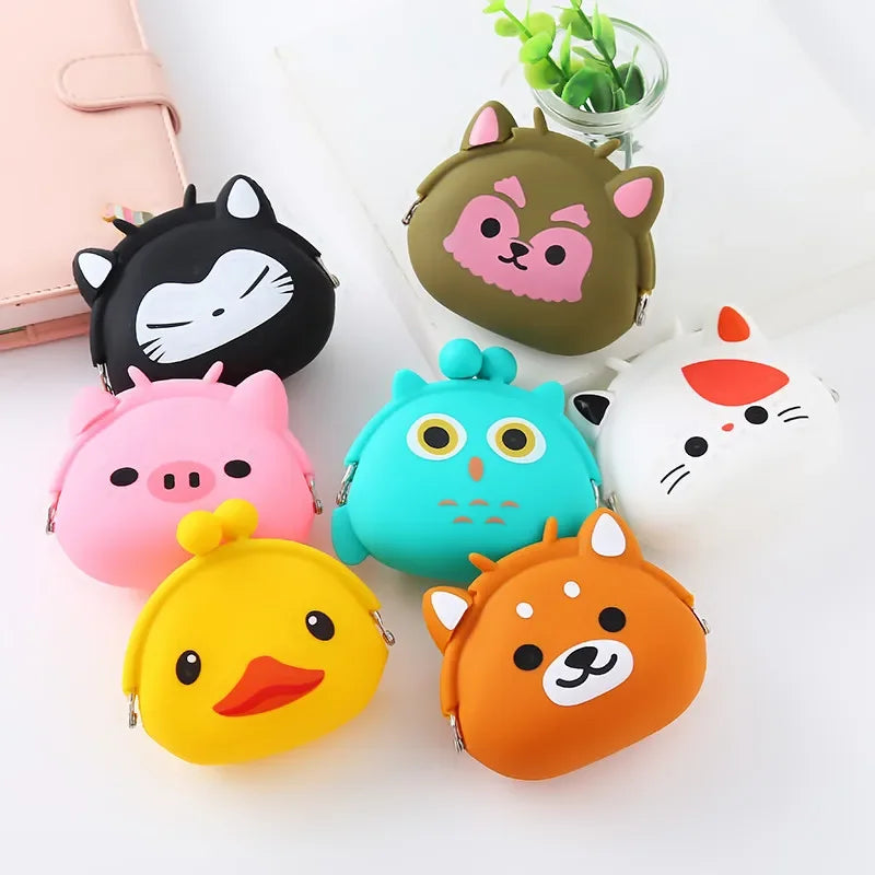 Fashion Coin Purse Cute Wallet for Children Mini Purse Soft Female Coin Bag Cartoon Silicone Clutch Bag Hasp Pouch Monedas Mujer