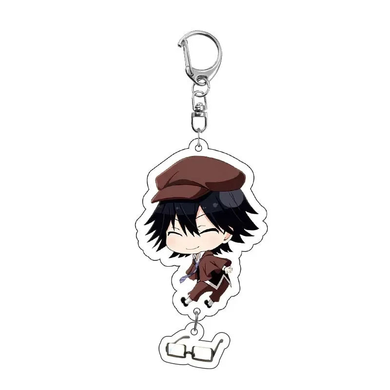 New Dogs Keychain Atsushi Nakajima Dazai Double Sided Transparent Acrylic Pendant Figure Key Holder Jewelry For Fans Accessories
