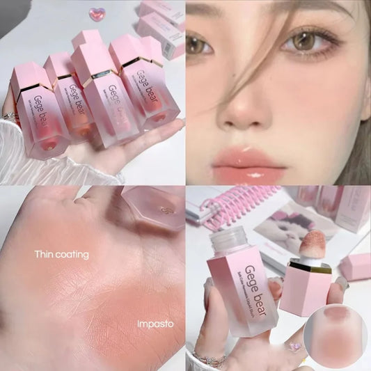 Gege Bear Liquid Blush Cream Smooth Velvet Matte Pink Blusher Natural Easy To Smudge Long Lasting Face Beauty Cosmetics