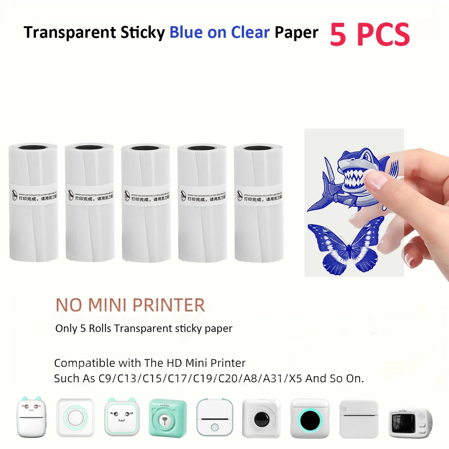 X6 Portable Mini Printer Thermal Printing Sticker Wireless Inkless Pocket Printer Self-adhesive Label Printer For Christmas gift
