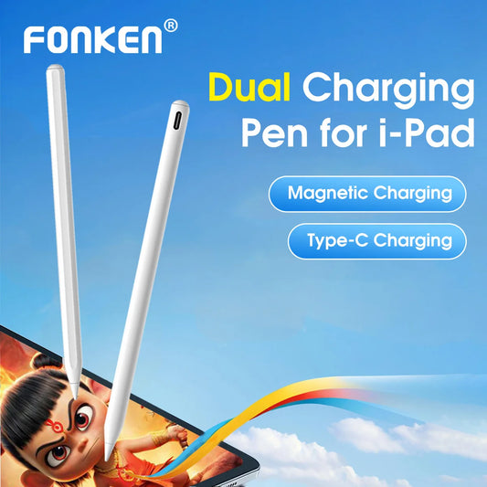 Stylus Pen for Apple iPad Magnetic Wireless Charging USB C Charging Palm Rejection Tilt Pen for iPad Pro Mini Air 2024 2022-2018