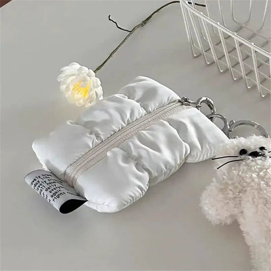 2025 Cute Mini Change Storage Bag Solid Color Cloud Pleated Coin Purse Portable Women's Earphone Coins Keys Wallet Cosmetic Bag