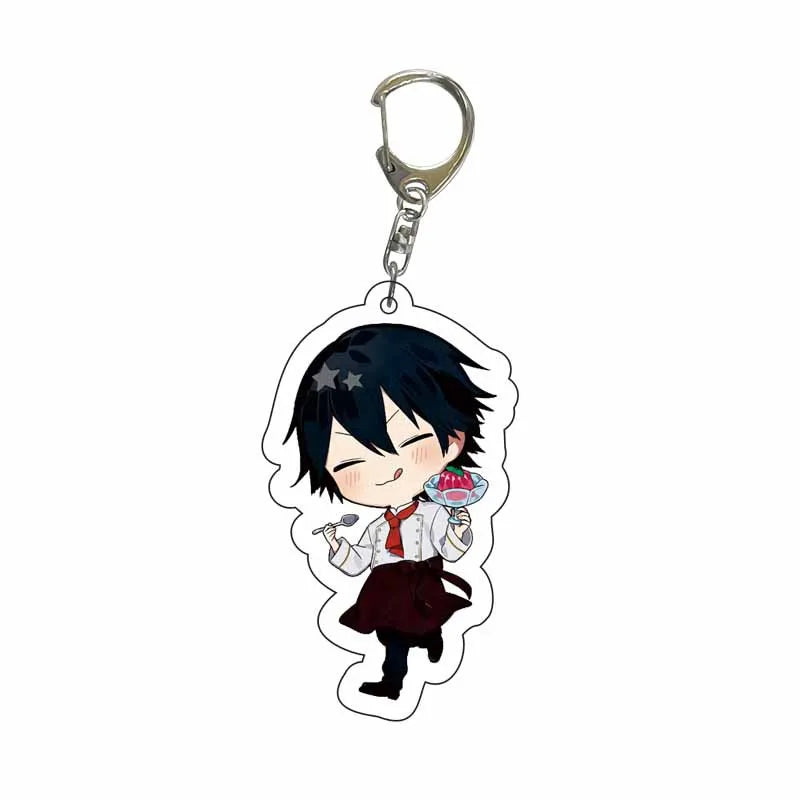 New Dogs Keychain Atsushi Nakajima Dazai Double Sided Transparent Acrylic Pendant Figure Key Holder Jewelry For Fans Accessories