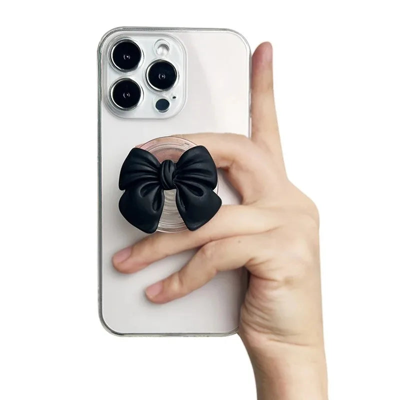 Korean Cute Colorful Bowknot Phone Holder Griptok Finger Ring Support For iPhone Samsung Cases Grip Tok Socket Bracket Girl Gift