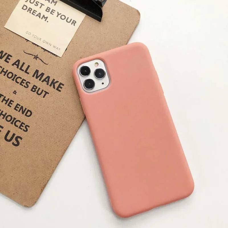 Candy Color Phone Case For iPhone 14 Plus 14 Pro Max 11 12 13 Pro X 7 8 Plus XR XS Max 12 mini Soft TPU shockproof Cover Funda